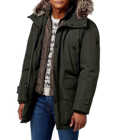 michael kors faux fur coat men|Michael Kors discount coats.